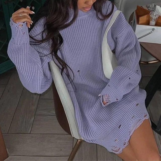 Distressed Knitted Sweater
