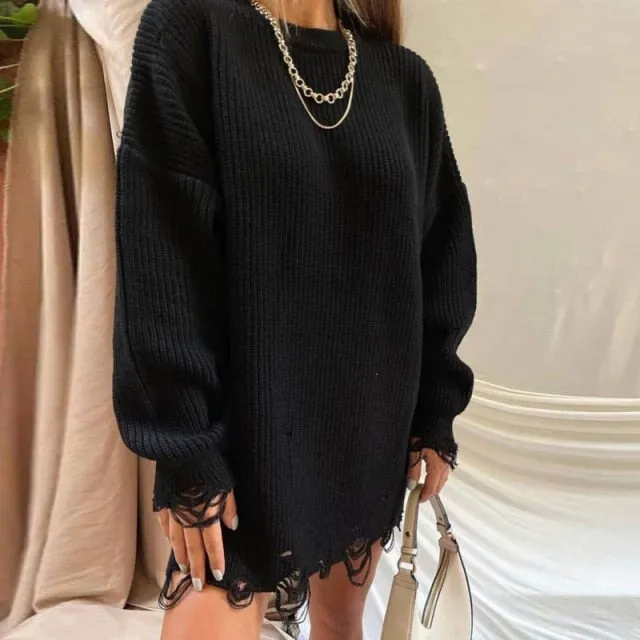 Distressed Knitted Sweater