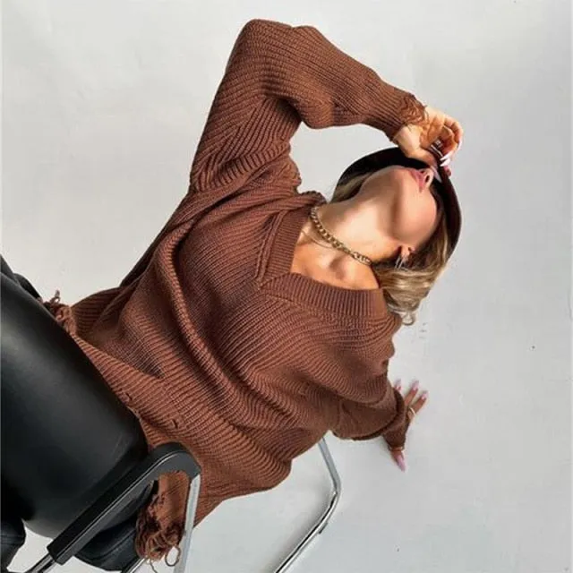 Distressed Knitted Sweater