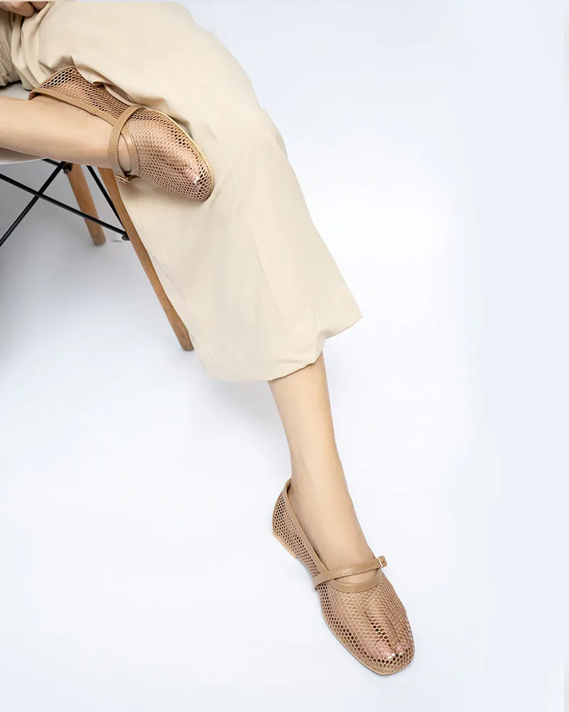 ELLA Fishnet Ballet Pumps
