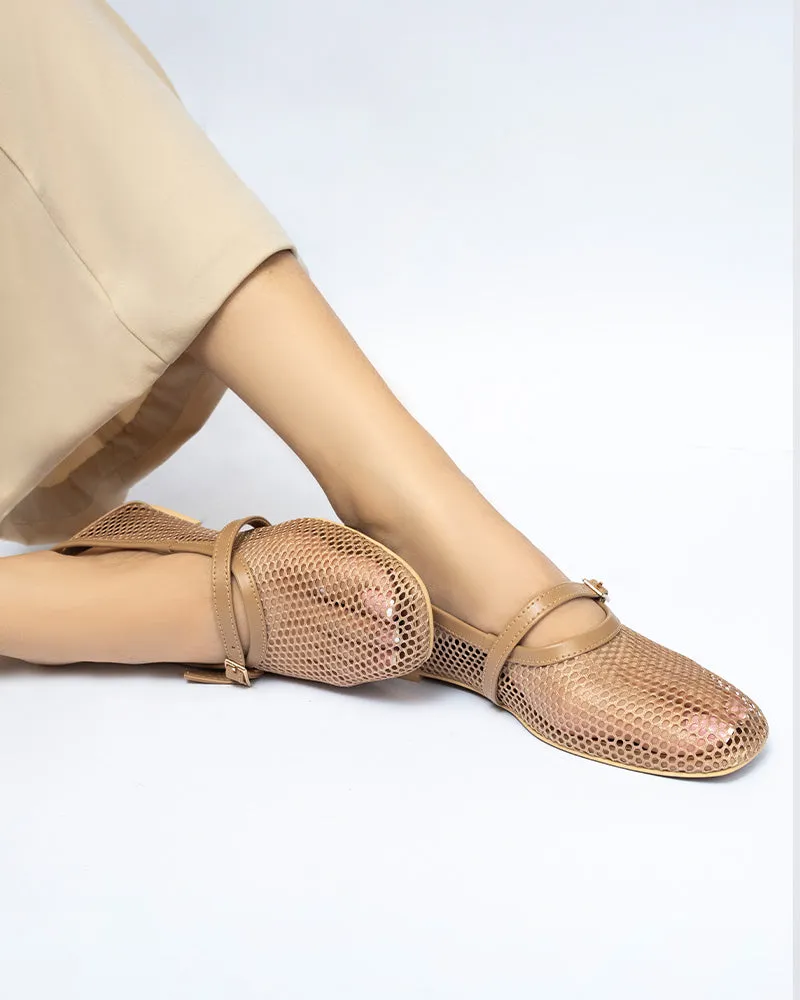 ELLA Fishnet Ballet Pumps