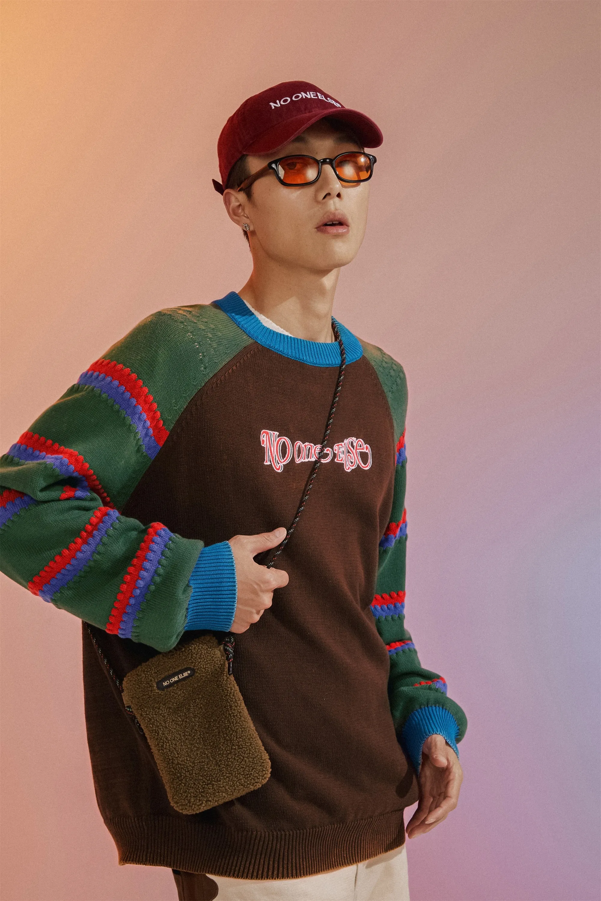 Embroidered Raglan Knit Sweater