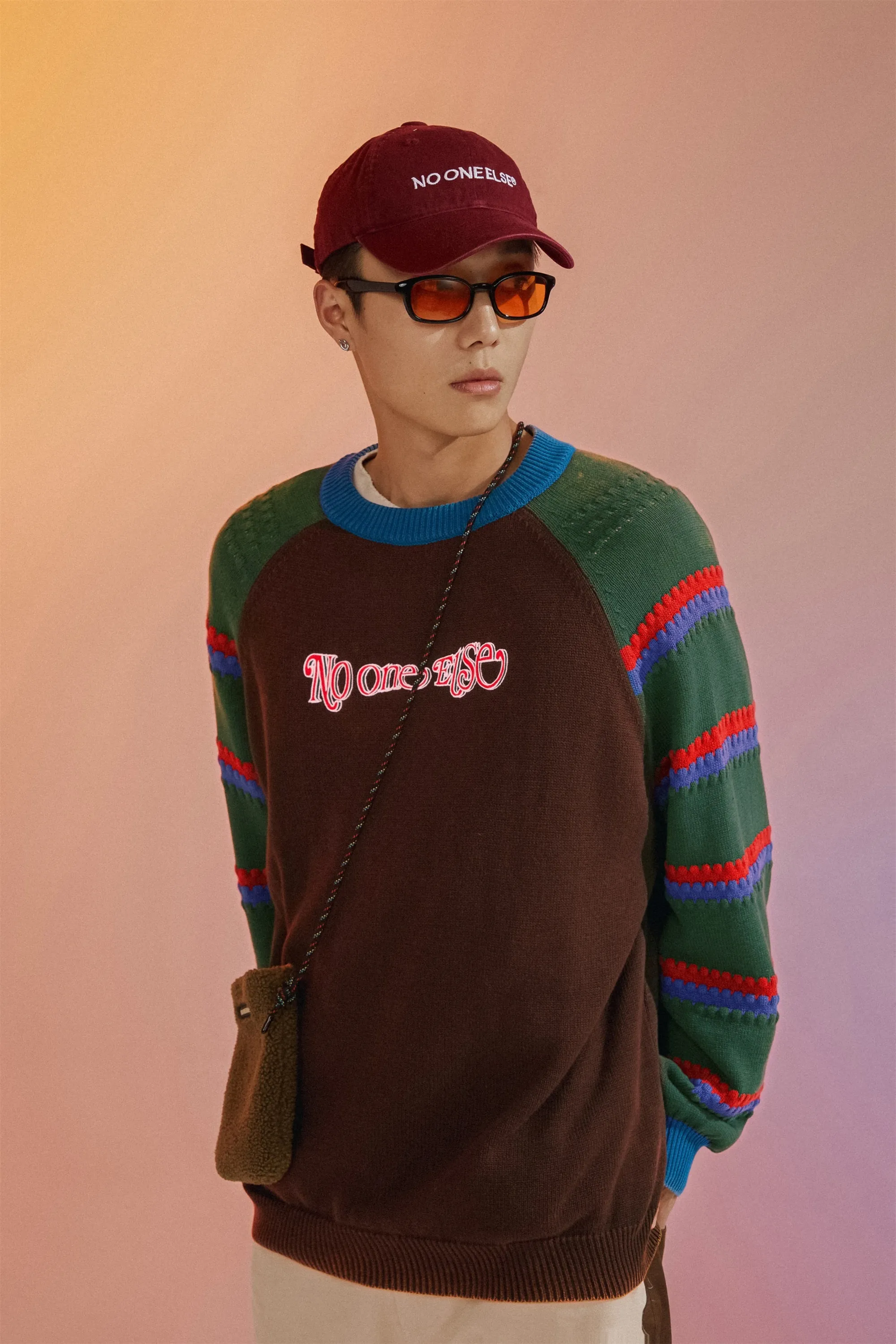 Embroidered Raglan Knit Sweater
