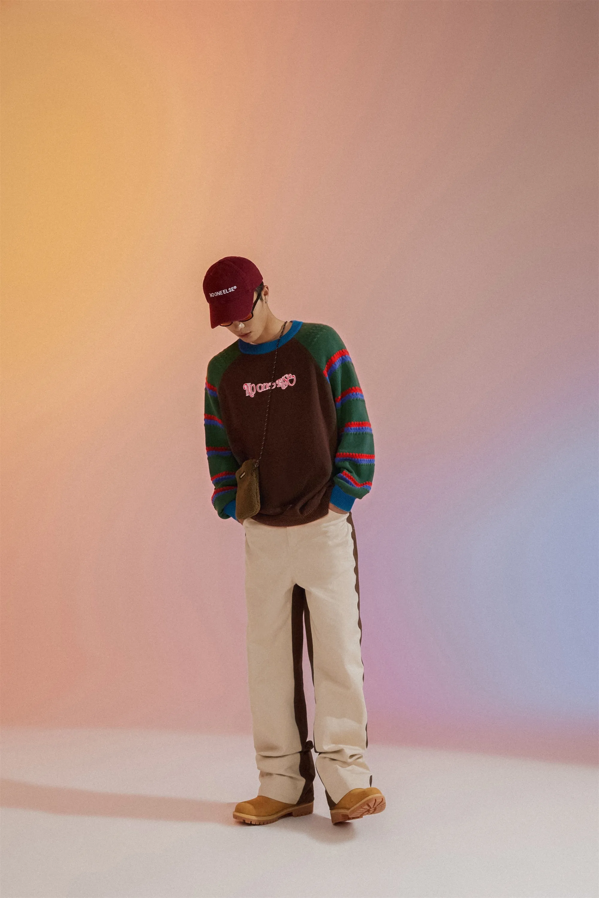 Embroidered Raglan Knit Sweater