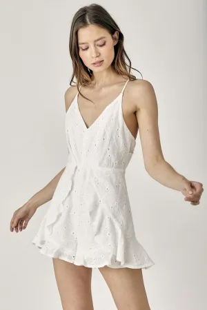 Eyelet Shorts Romper