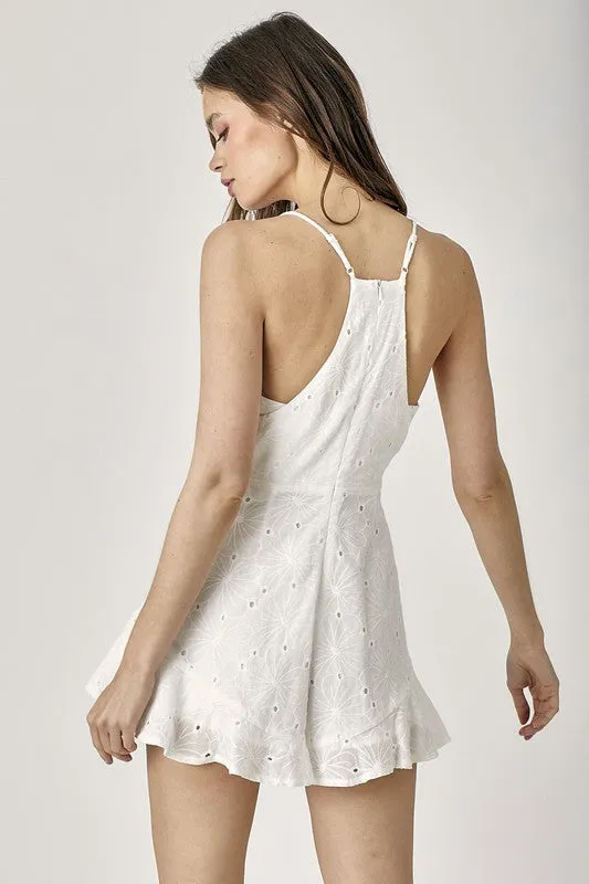 Eyelet Shorts Romper