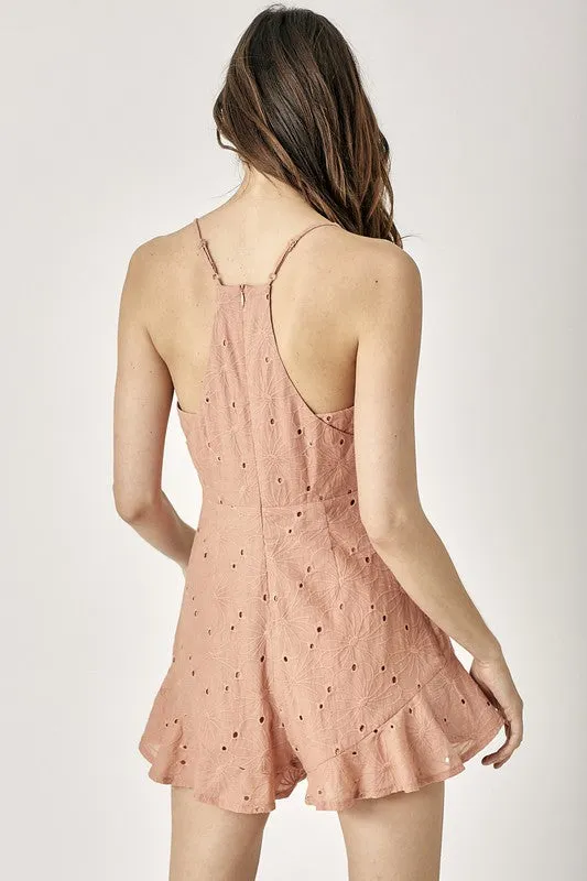 Eyelet Shorts Romper