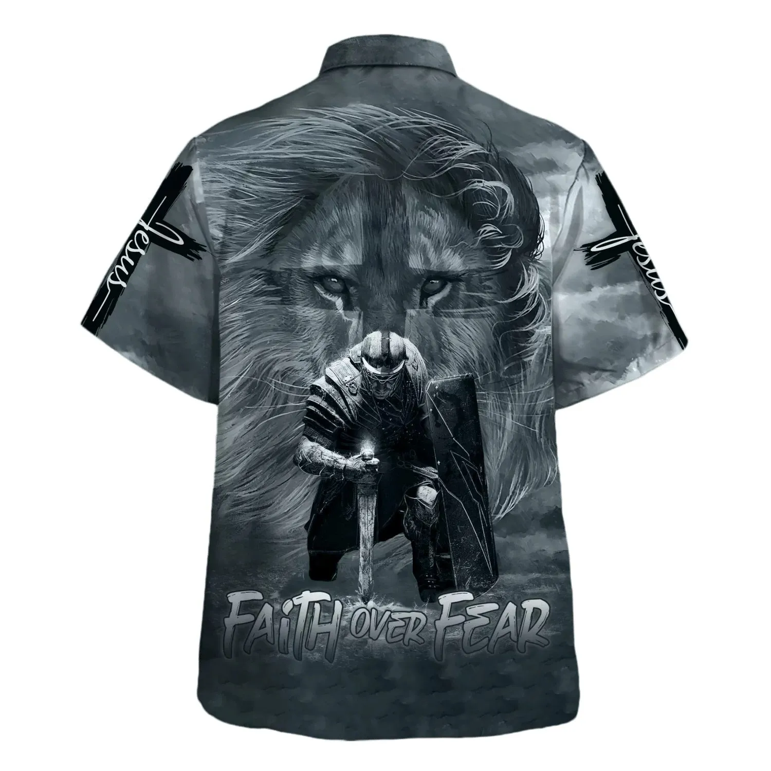 Faith Over Fear Jesus Hawaiian Shirt - Christian Hawaiian Shirt - Religious Hawaiian Shirts