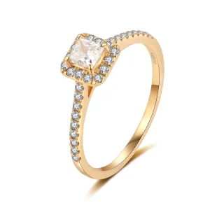 GIA Certified Princess Diamond Halo Ring