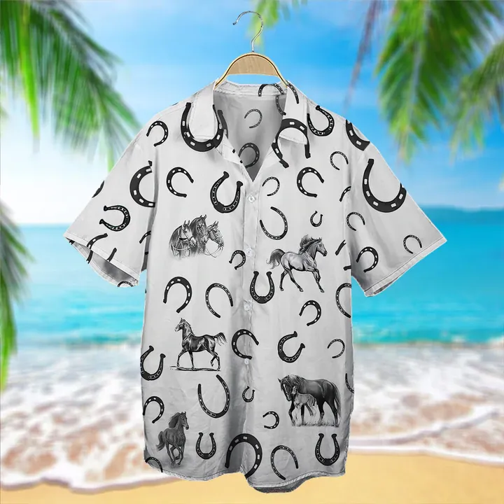 Horse Pattern - Hawaiian Shirt,  Animal Farm Horse Hawaiian Shirts For Men, women