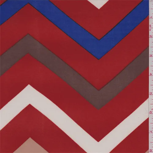 ITY Deep Orange/Brown Chevron Jersey Knit Fabric