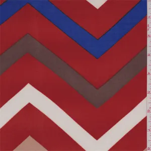 ITY Deep Orange/Brown Chevron Jersey Knit Fabric