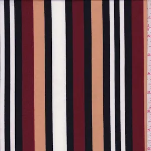 ITY Wine/Beige/Black Stripe Jersey Knit Fabric