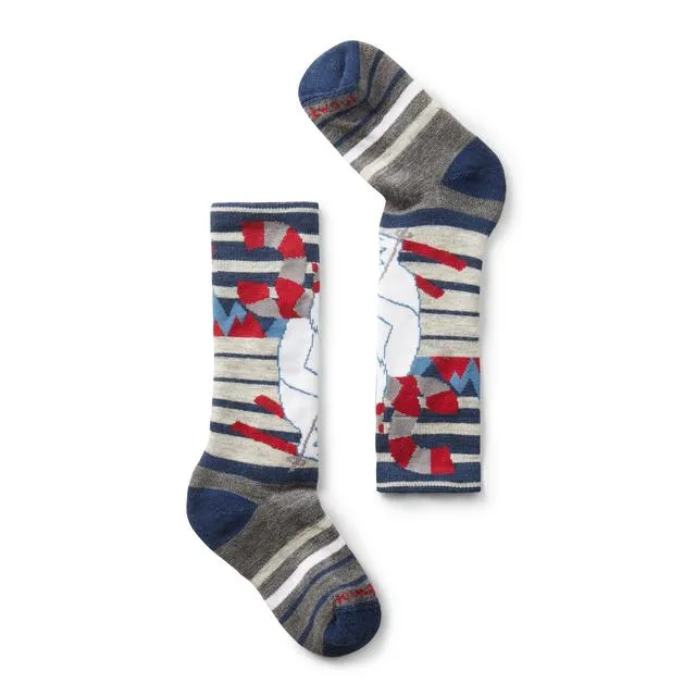 Kids Wintersport Yeti Pattern Over The Calf Socks
