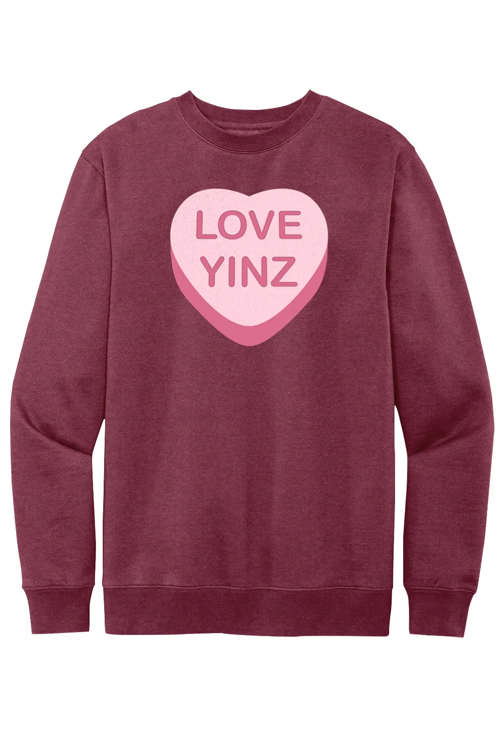 Love Yinz - Conversation Heart - Fleece Crewneck Sweatshirt