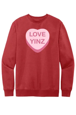 Love Yinz - Conversation Heart - Fleece Crewneck Sweatshirt