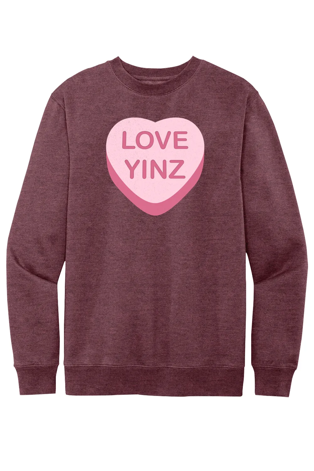 Love Yinz - Conversation Heart - Fleece Crewneck Sweatshirt