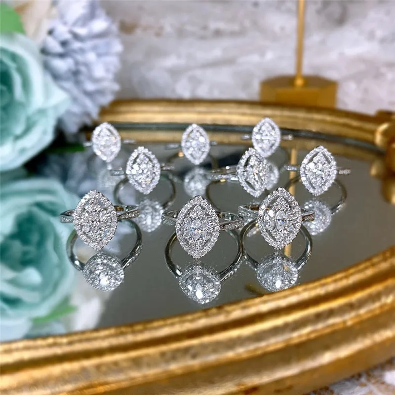 Luxury Leafy Almond Shape Ring