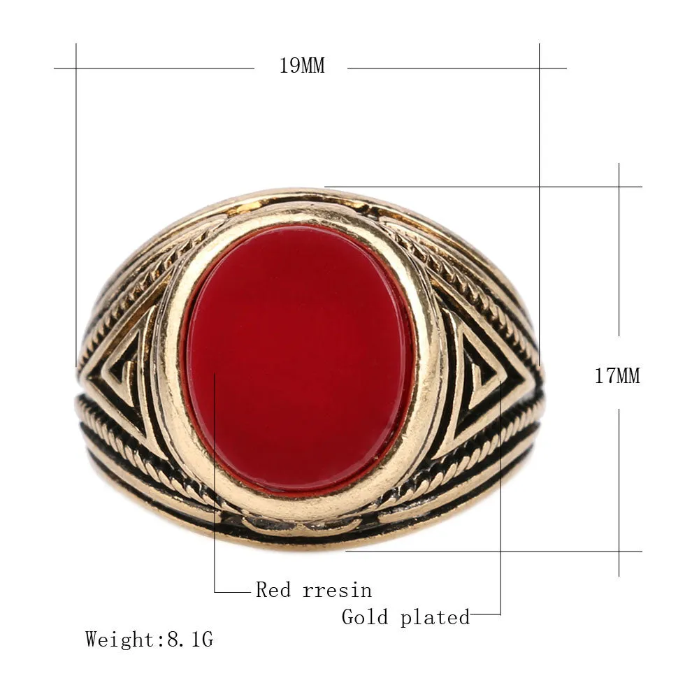 Luxury Vintage Jewelry Black Ring 18k Gold Engagement Mens Rings Christmas Gifts