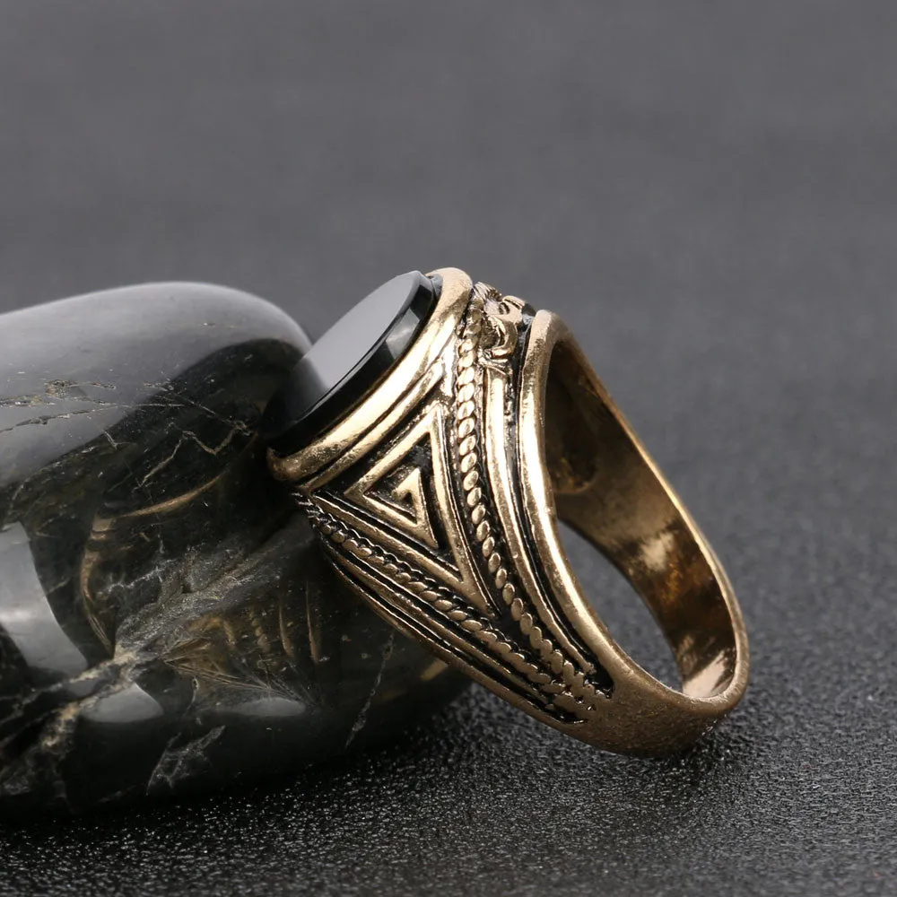 Luxury Vintage Jewelry Black Ring 18k Gold Engagement Mens Rings Christmas Gifts