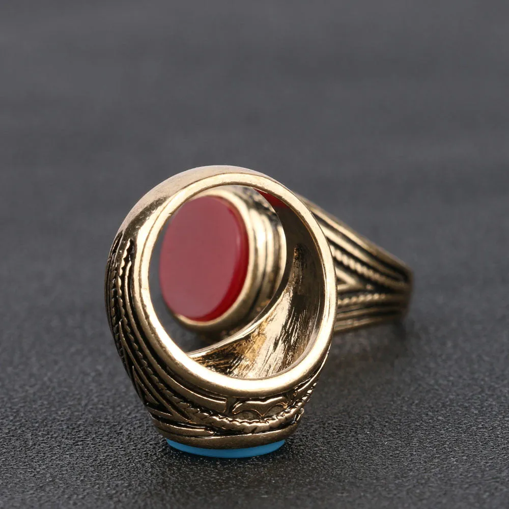 Luxury Vintage Jewelry Black Ring 18k Gold Engagement Mens Rings Christmas Gifts