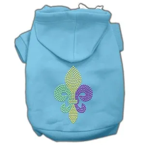 Mardi Gras Fleur De Lis Rhinestone Hoodies Baby Blue S (10)