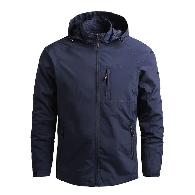 Men Outdoor Waterproof Hooded Hiking Jacket