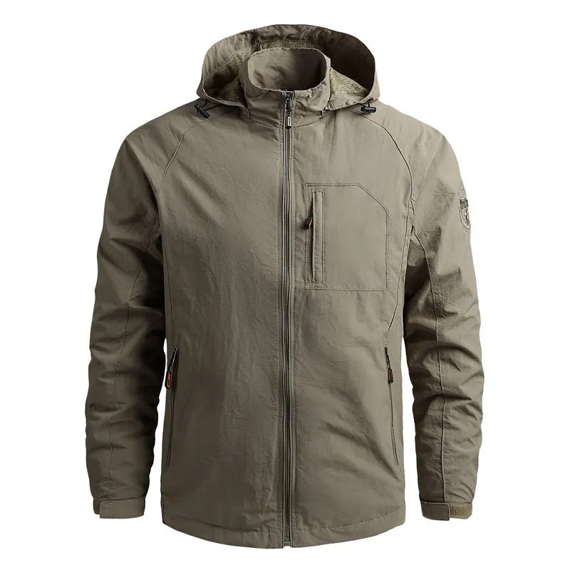 Men Outdoor Waterproof Hooded Hiking Jacket