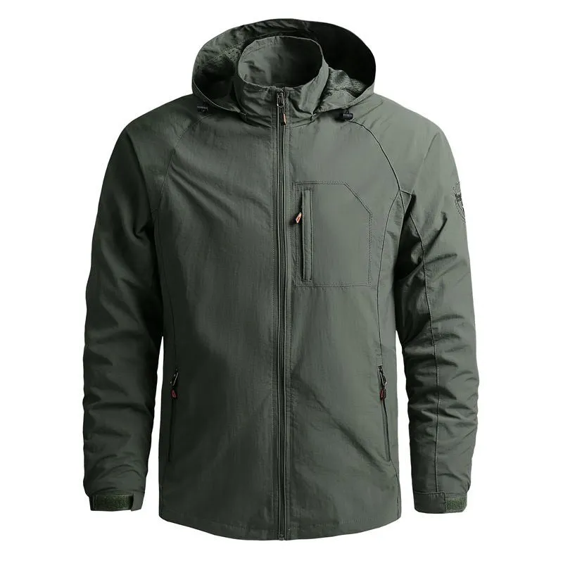 Men Outdoor Waterproof Hooded Hiking Jacket