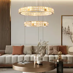 Modern Luxury Crystal and Marble Chandelier