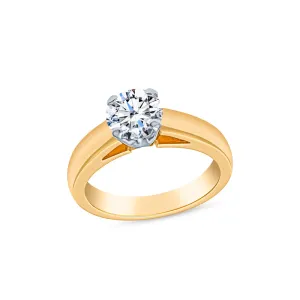 Modern Wide Solitaire Engagement Ring Setting
