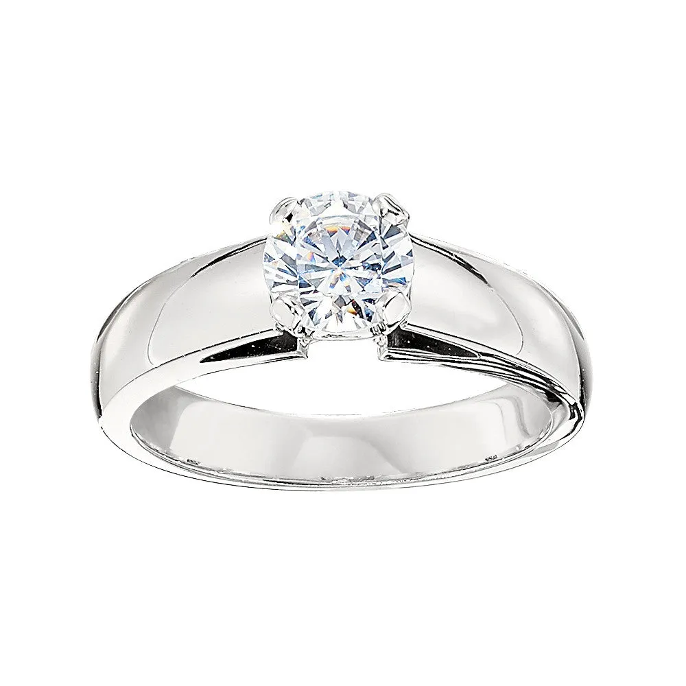 Modern Wide Solitaire Engagement Ring Setting