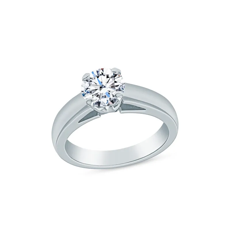 Modern Wide Solitaire Engagement Ring Setting