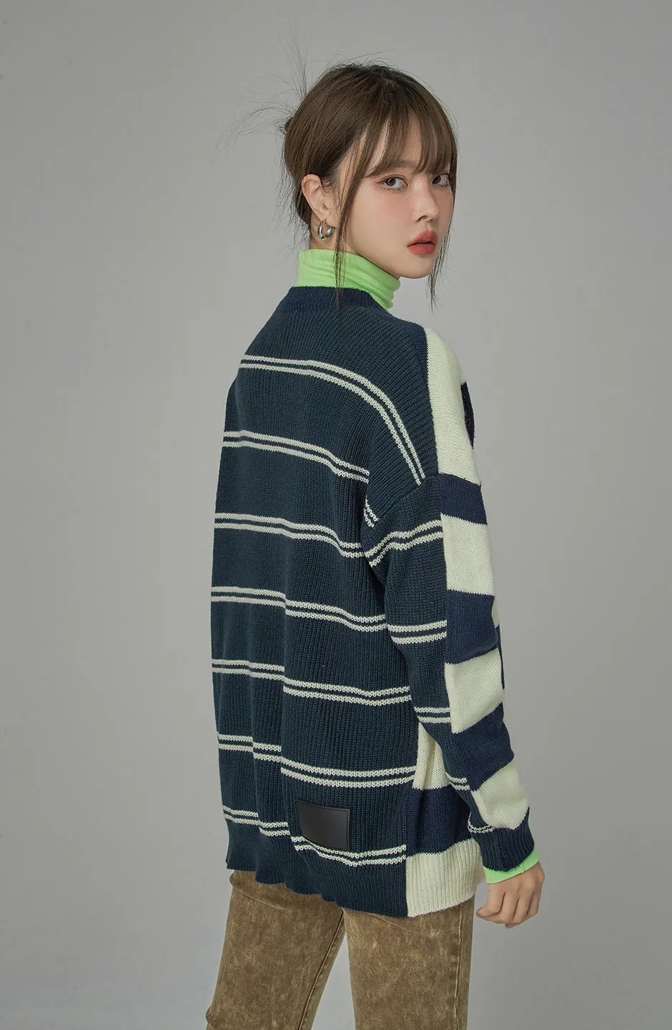 On A Speedrun Stripes Knit Sweater