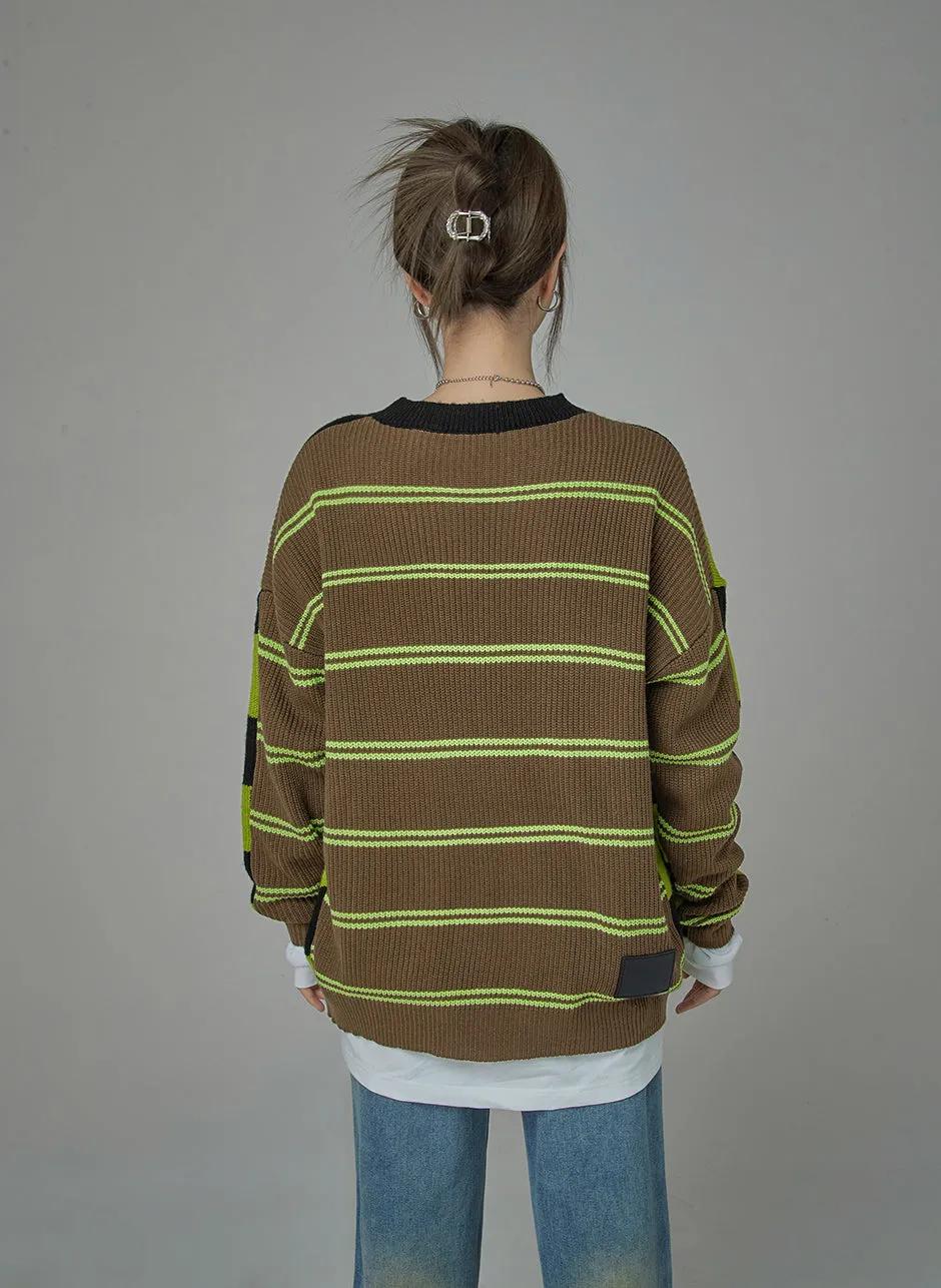 On A Speedrun Stripes Knit Sweater