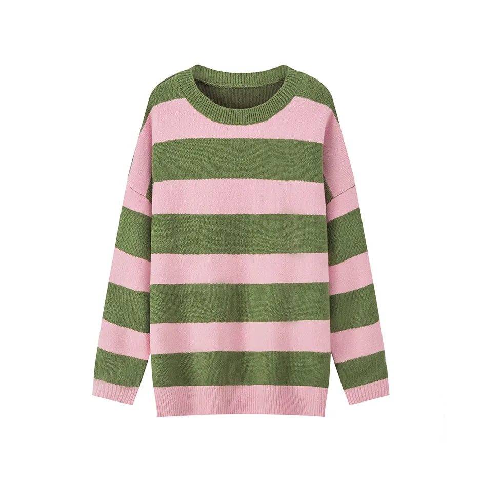 On A Speedrun Stripes Knit Sweater