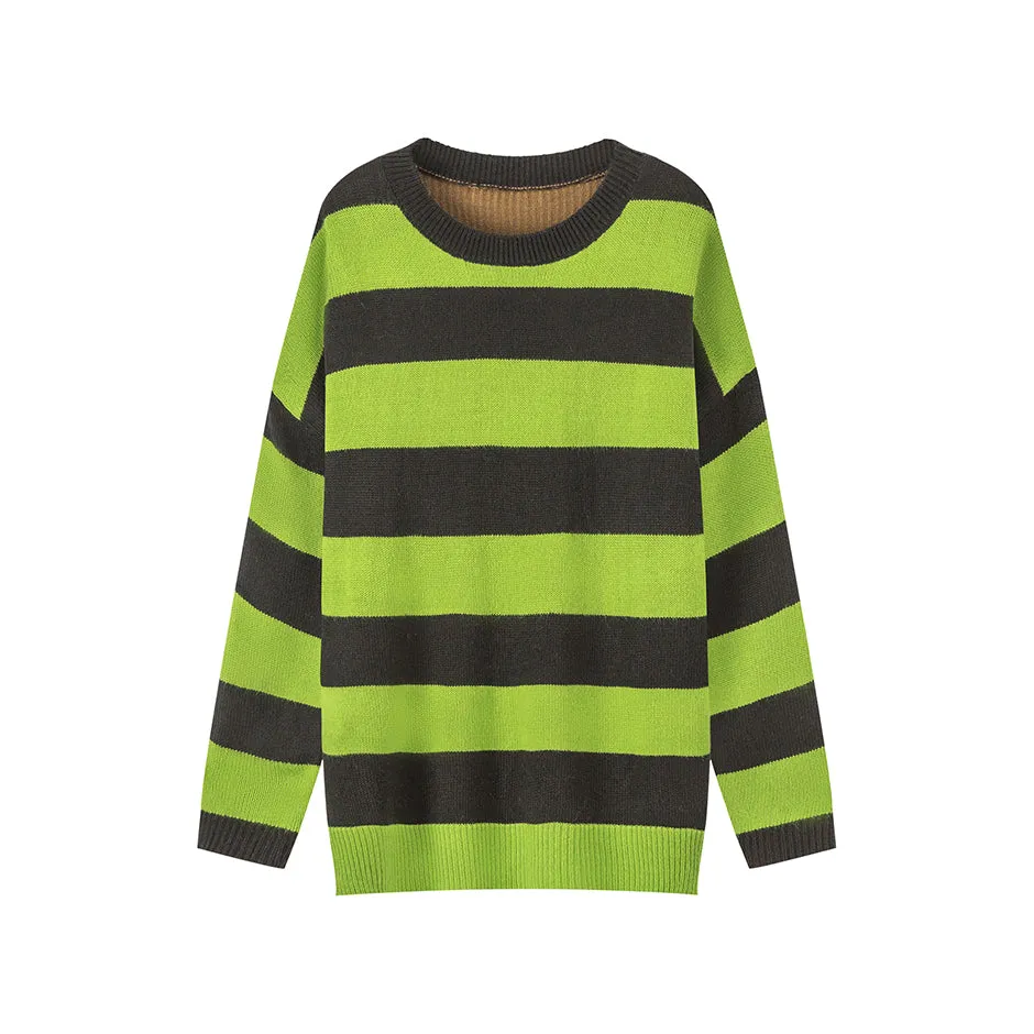 On A Speedrun Stripes Knit Sweater