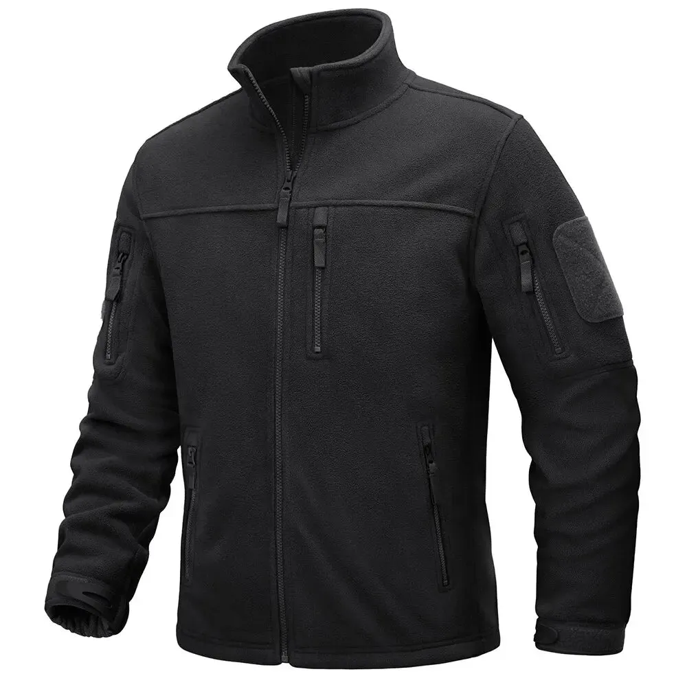 Outdoor Fleece Jacket for Men - Windproof, Thermal, and Anti-Sweat Hiking Coat with Zipper Pockets