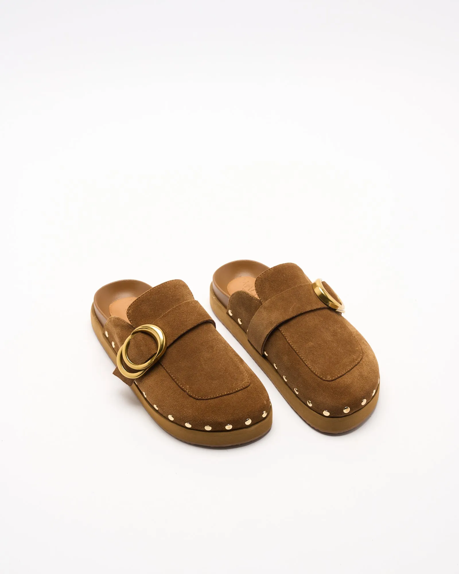 Pascal Leather Mule - Tan Suede