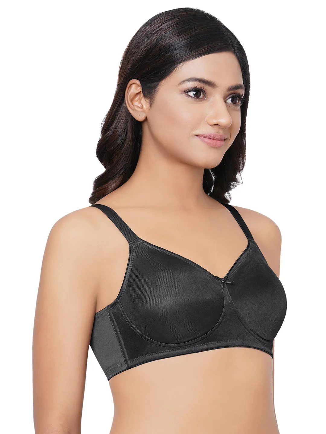 Pixie 2.0 Non Padded Non-Wired Full Cup Everyday Wear Plus Size Full Support Minimizer Bra - Black