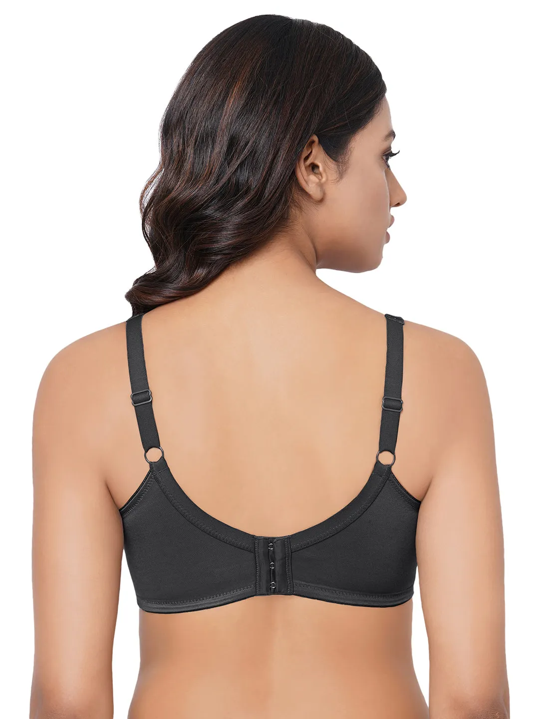 Pixie 2.0 Non Padded Non-Wired Full Cup Everyday Wear Plus Size Full Support Minimizer Bra - Black