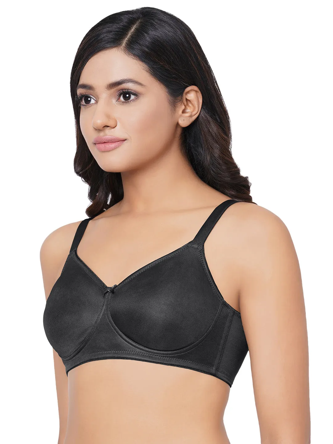 Pixie 2.0 Non Padded Non-Wired Full Cup Everyday Wear Plus Size Full Support Minimizer Bra - Black
