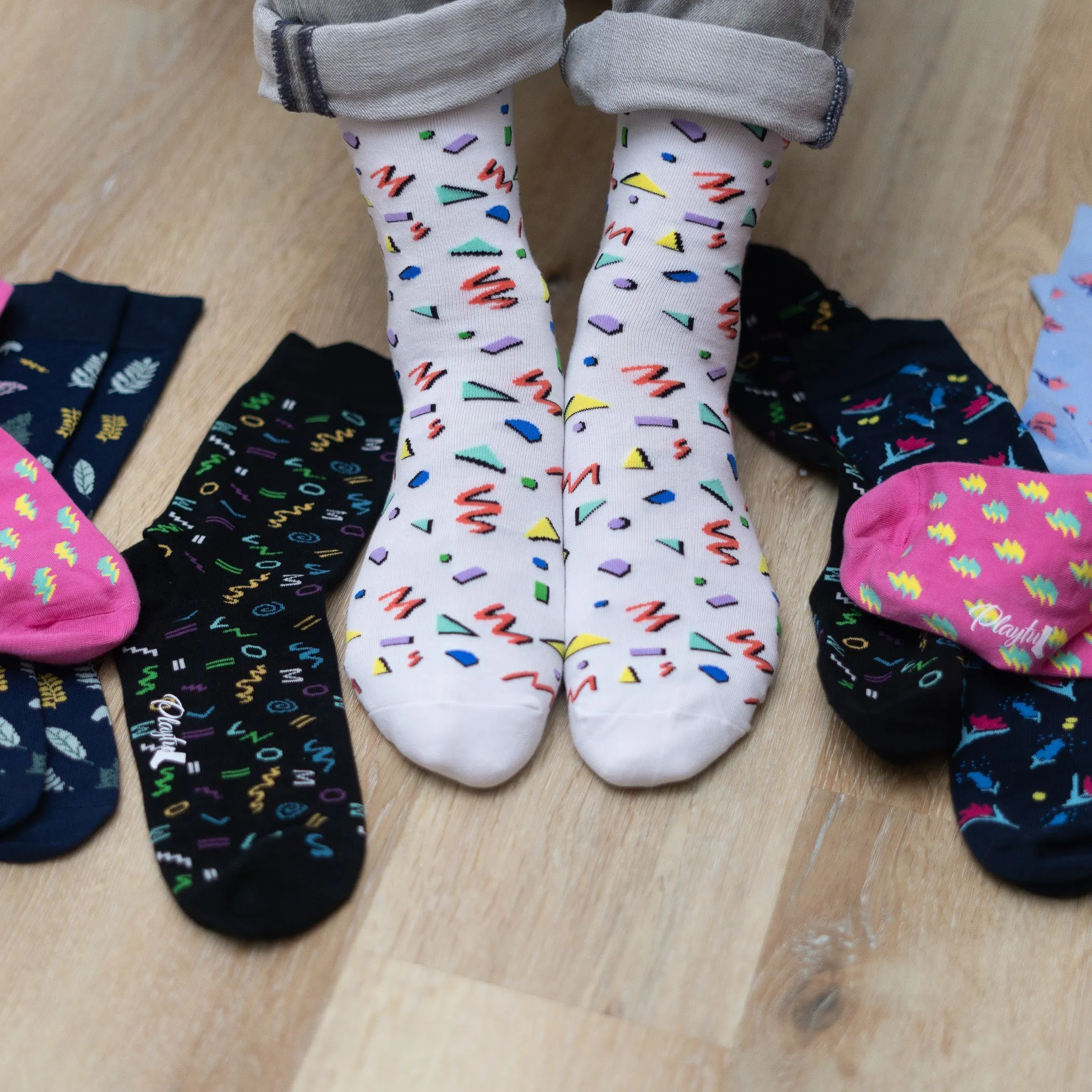 Playful Socks C 80s Day Time Party Socks