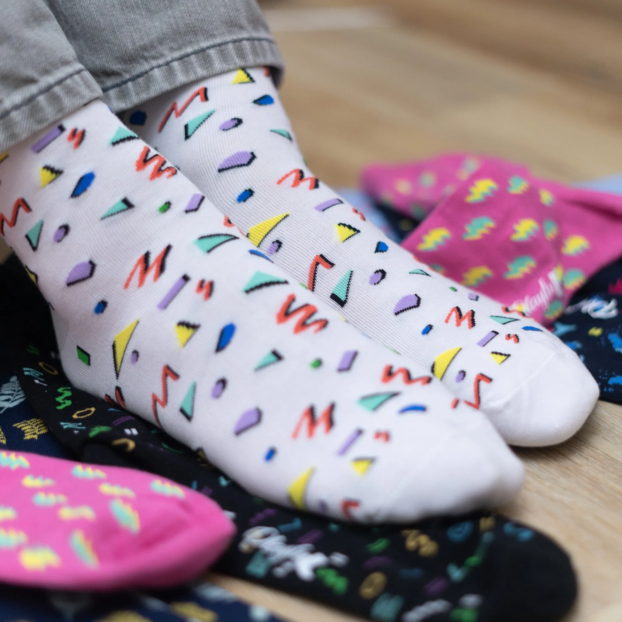 Playful Socks C 80s Day Time Party Socks