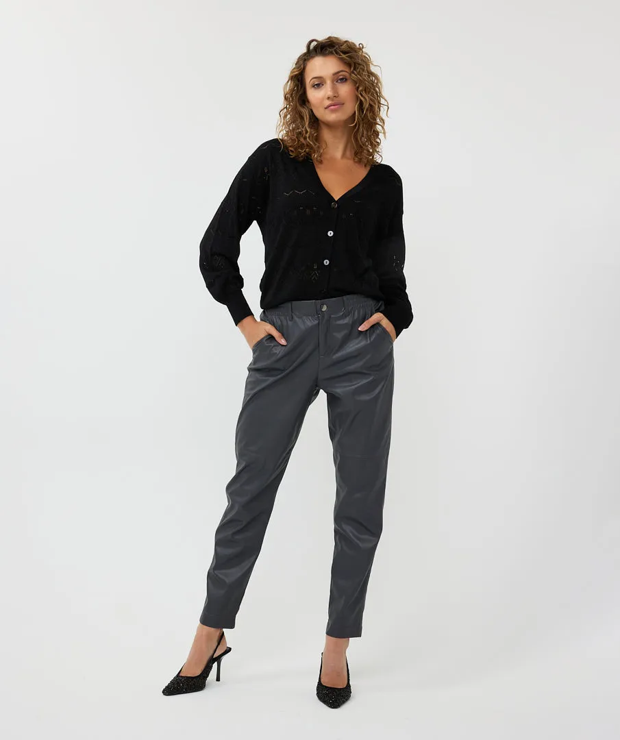 Pointelle Knit Lurex Cardigan
