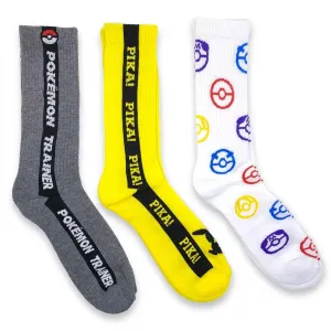 Pokemon Pika Pika Crew Socks 3-Pair Pack