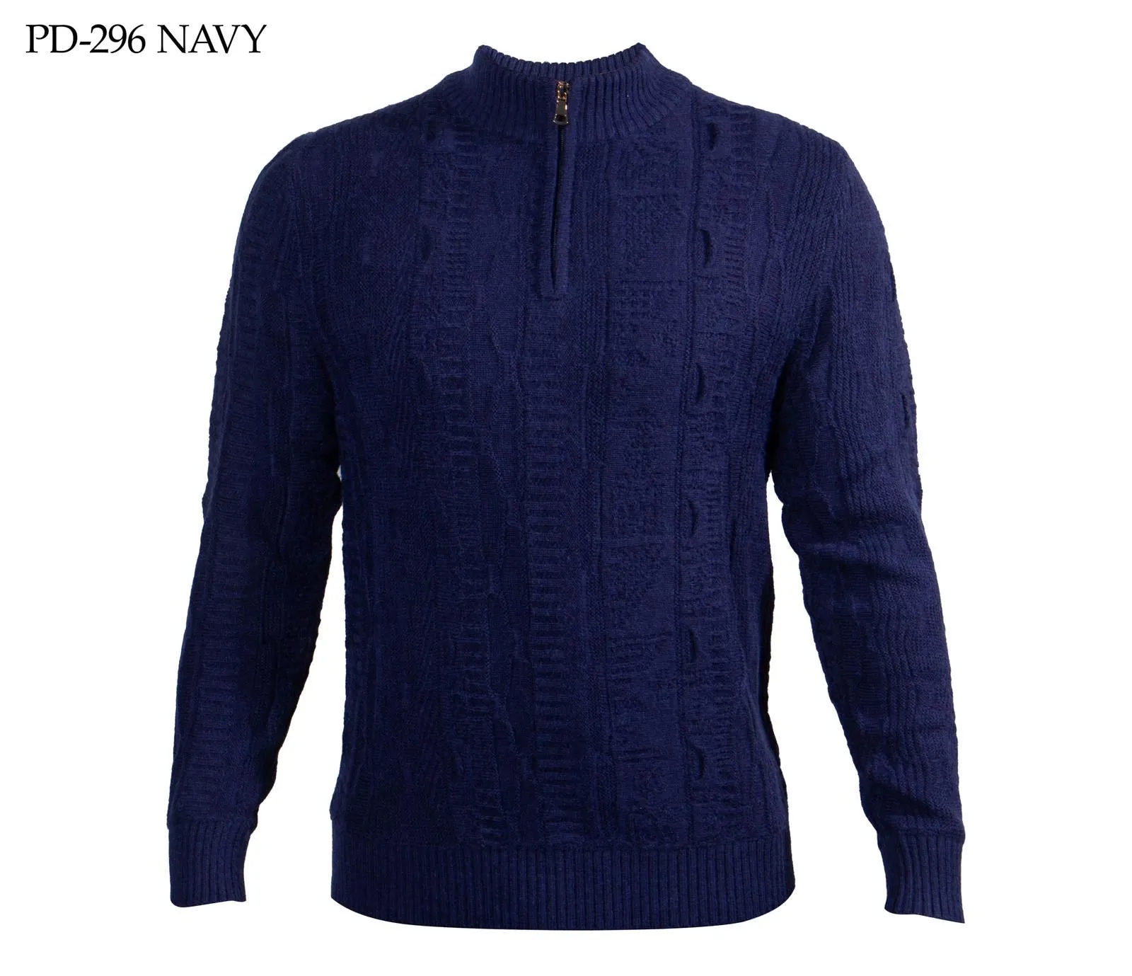 Prestige Navy Blue Men's Zip-Up Sweaters Style No: PD-296