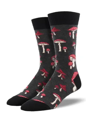 PRETTY FLY FOR A FUNGI SOCKS - CHARCOAL