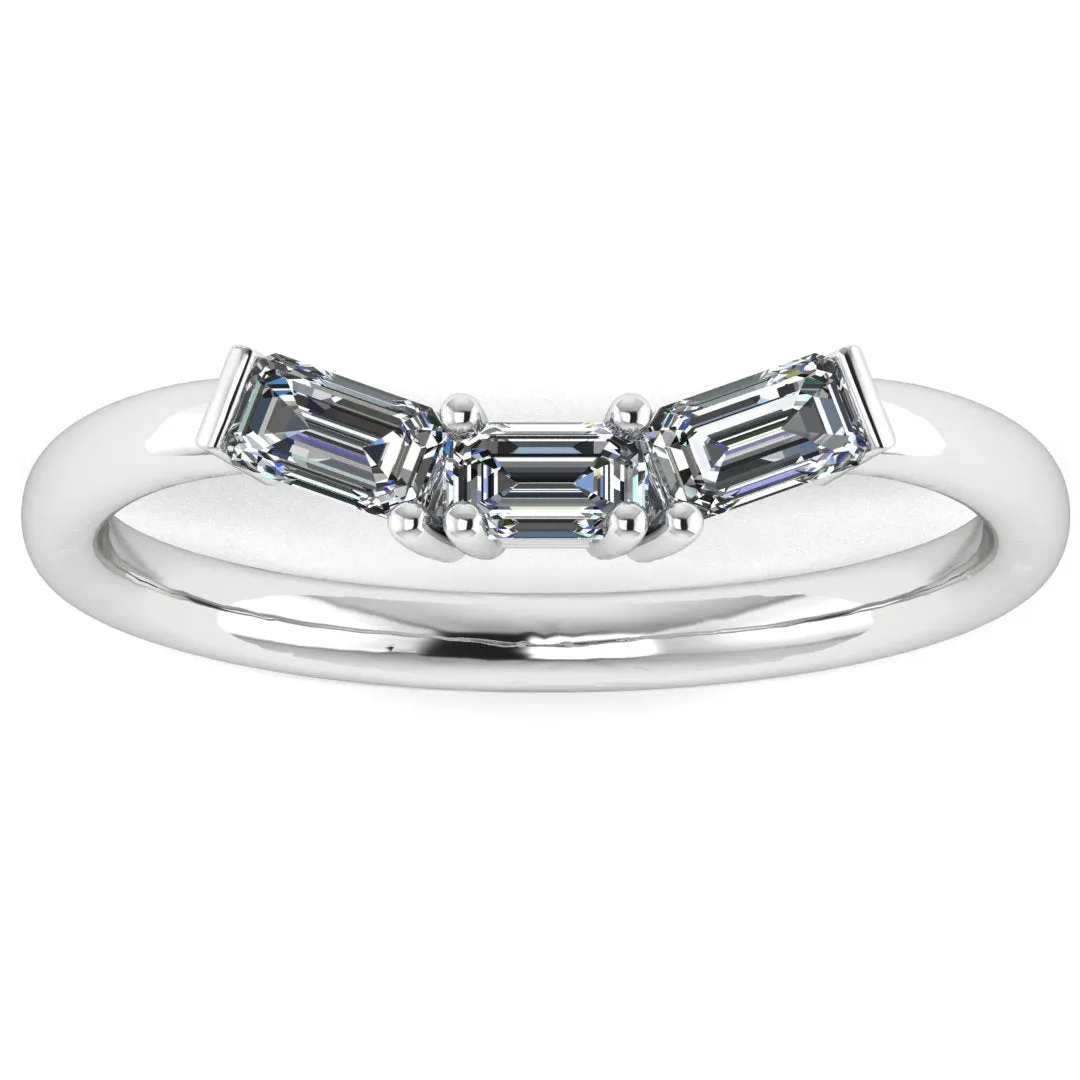 "Yara" V Shape Eternity Ring Emerald Cut 0.30ct Diamond ET36