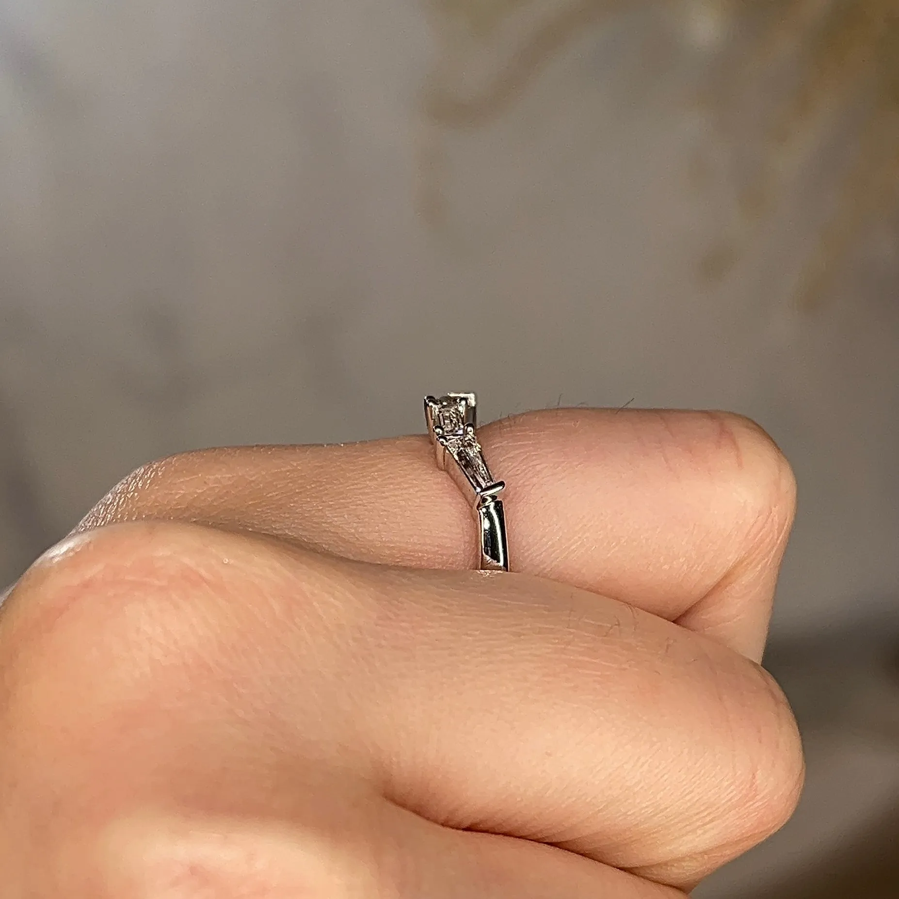 "Yara" V Shape Eternity Ring Emerald Cut 0.30ct Diamond ET36